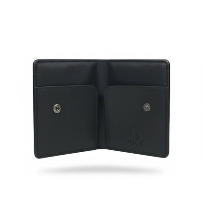 🖤👑 Rolex Embossed Leather Card Holder – Black Signature Edition