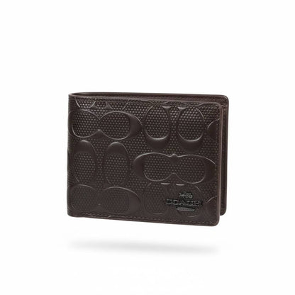 🤎✨ Coach Embossed Leather Wallet – Signature Brown Edition