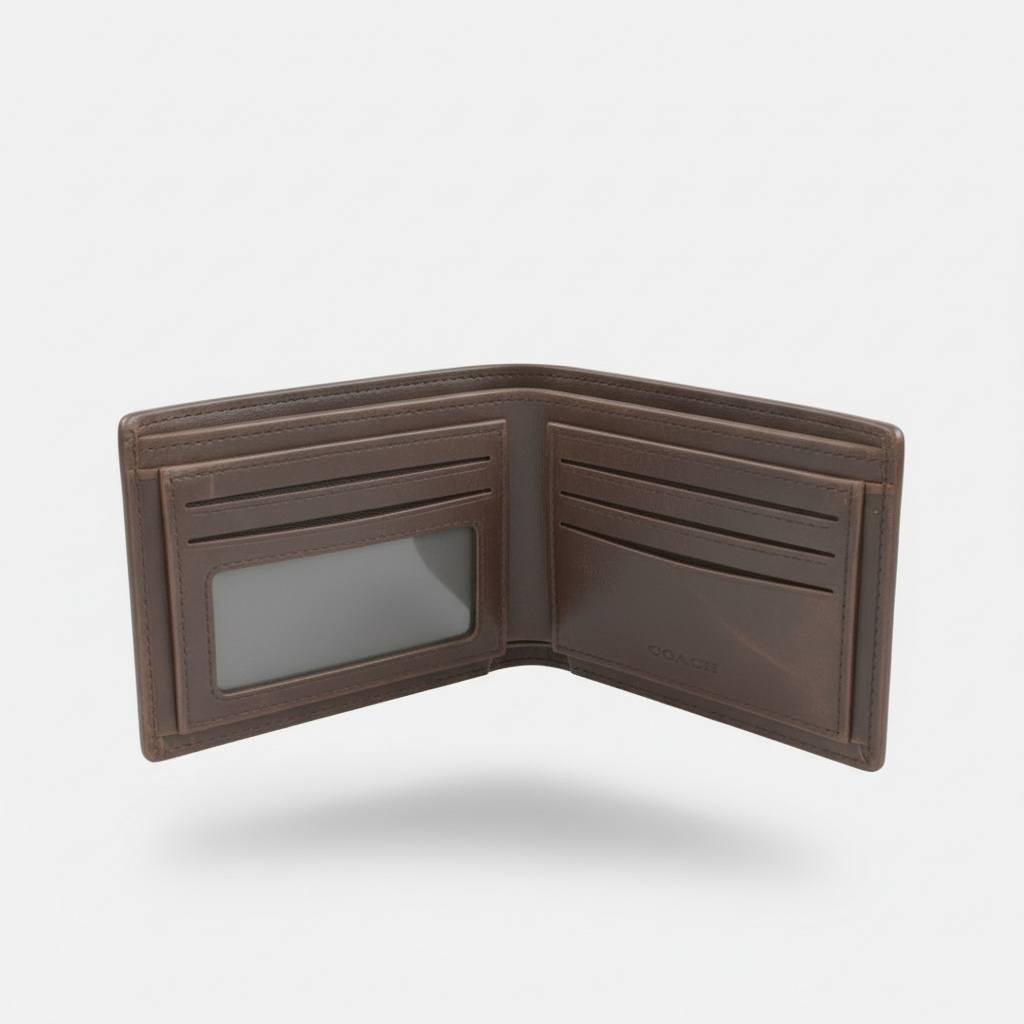 🤎✨ Coach Embossed Leather Wallet – Signature Brown Edition