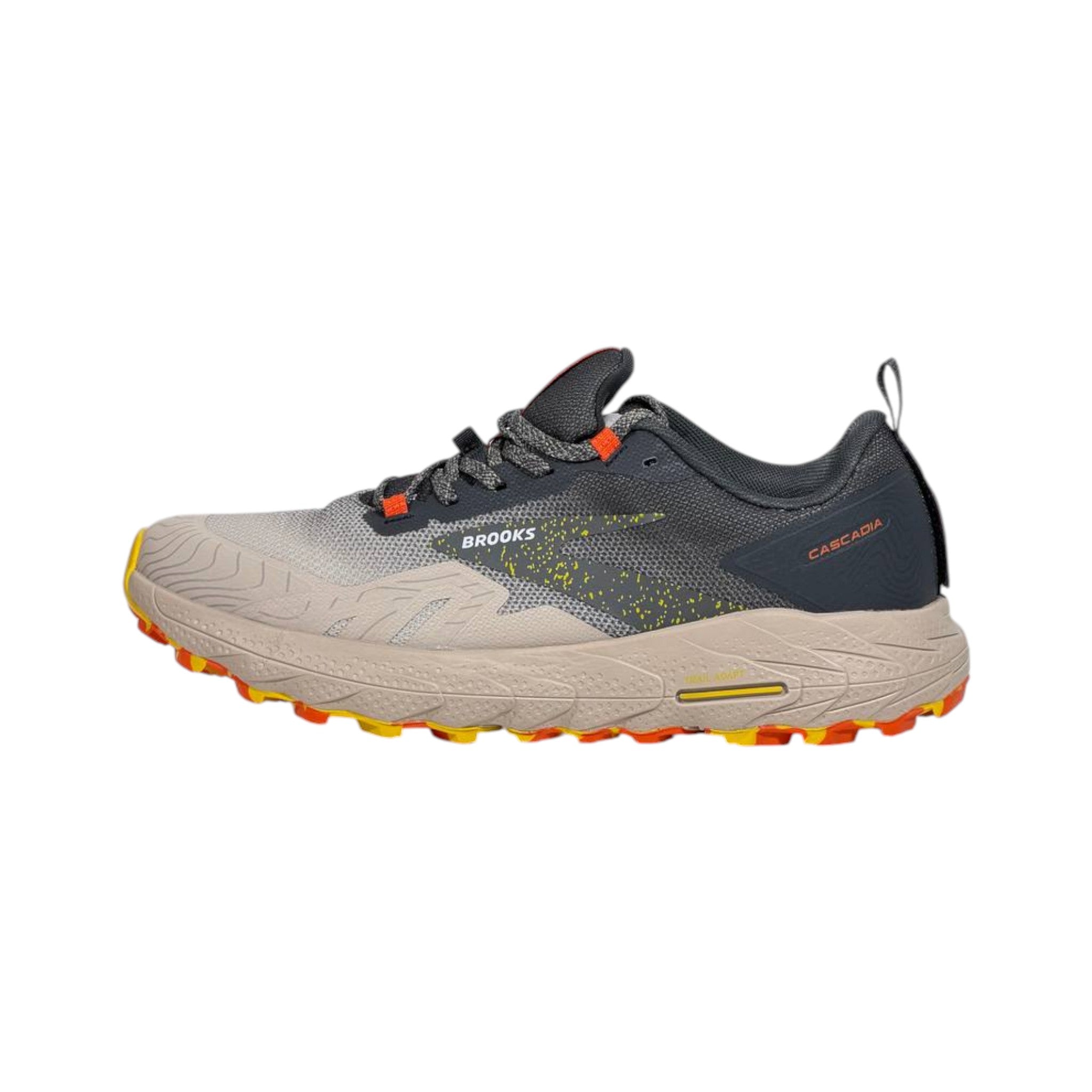 🌄👟 Brooks Cascadia Trail Running Shoes – Grey Orange Outdoor Adventure Sneakers ⚡🔥