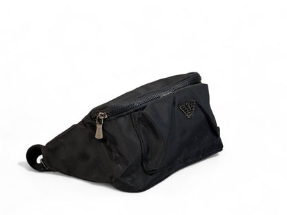 Emporio Armani EA7 Black Belt Bag 🖤 | Luxury Monogram Crossbody Pouch for Everyday Style