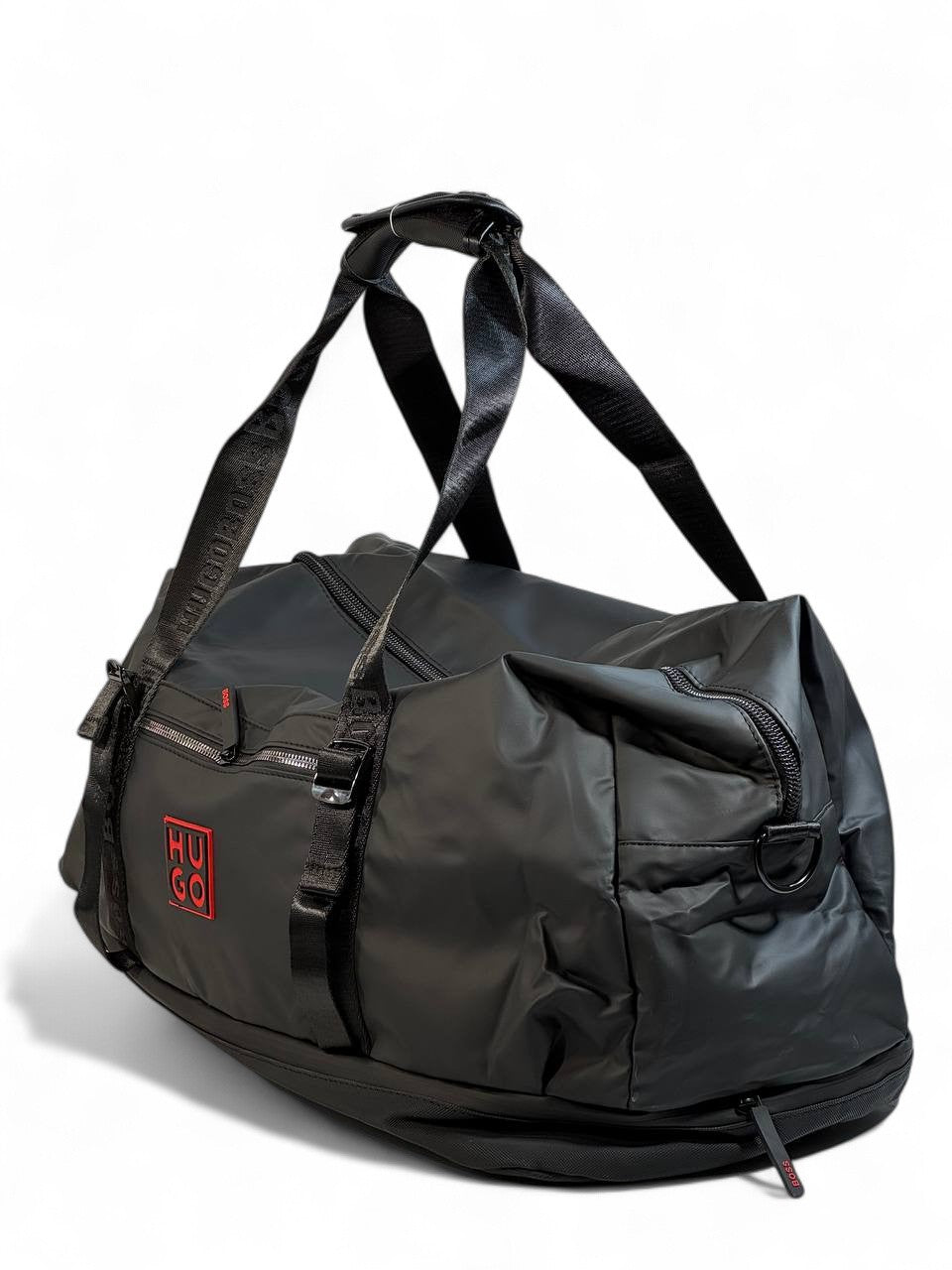 HUGO BOSS Black Duffle Bag 🖤 | Signature Red Logo Travel & Gym Bag