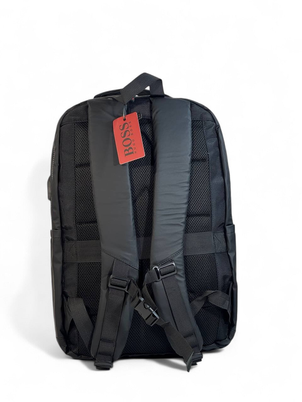 HUGO BOSS Black Backpack 🎒 | Red Logo Designer Bag for Work, Travel & Daily Use