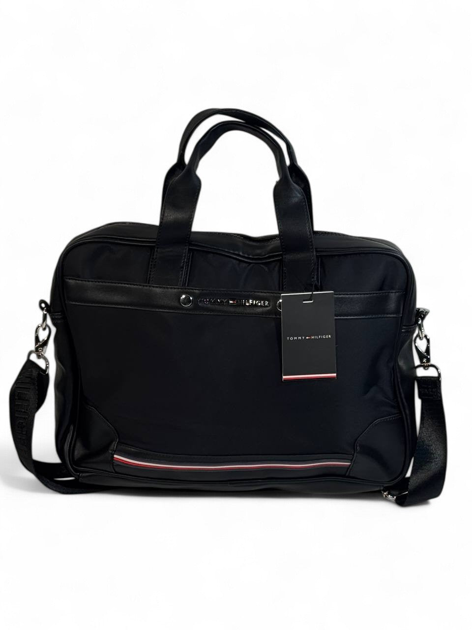 Tommy Hilfiger Black Business Bag 💼 | Classic Designer Laptop & Travel Bag