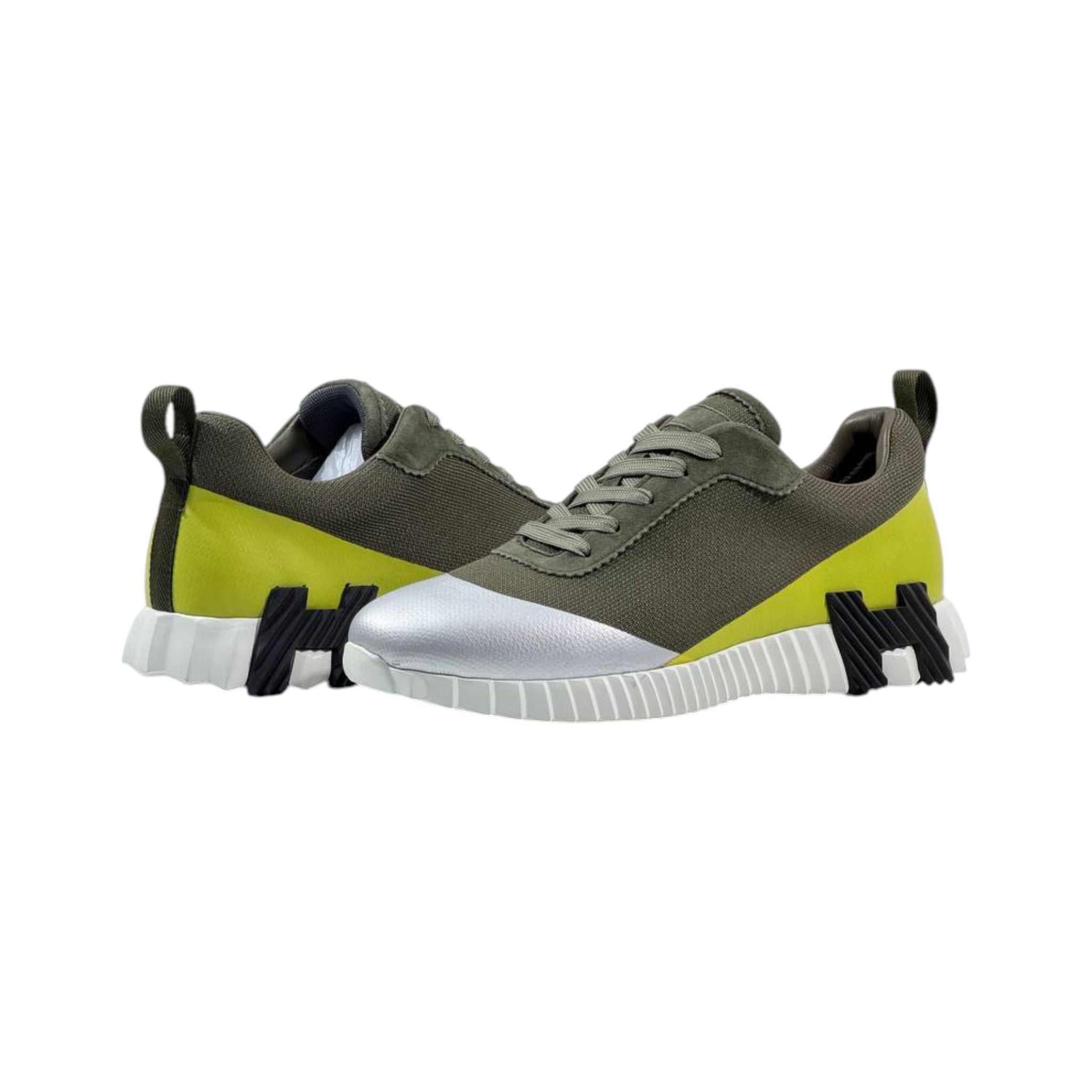 💚🩶 Hermès Futuristic Colorblock Sneakers 👟⚡