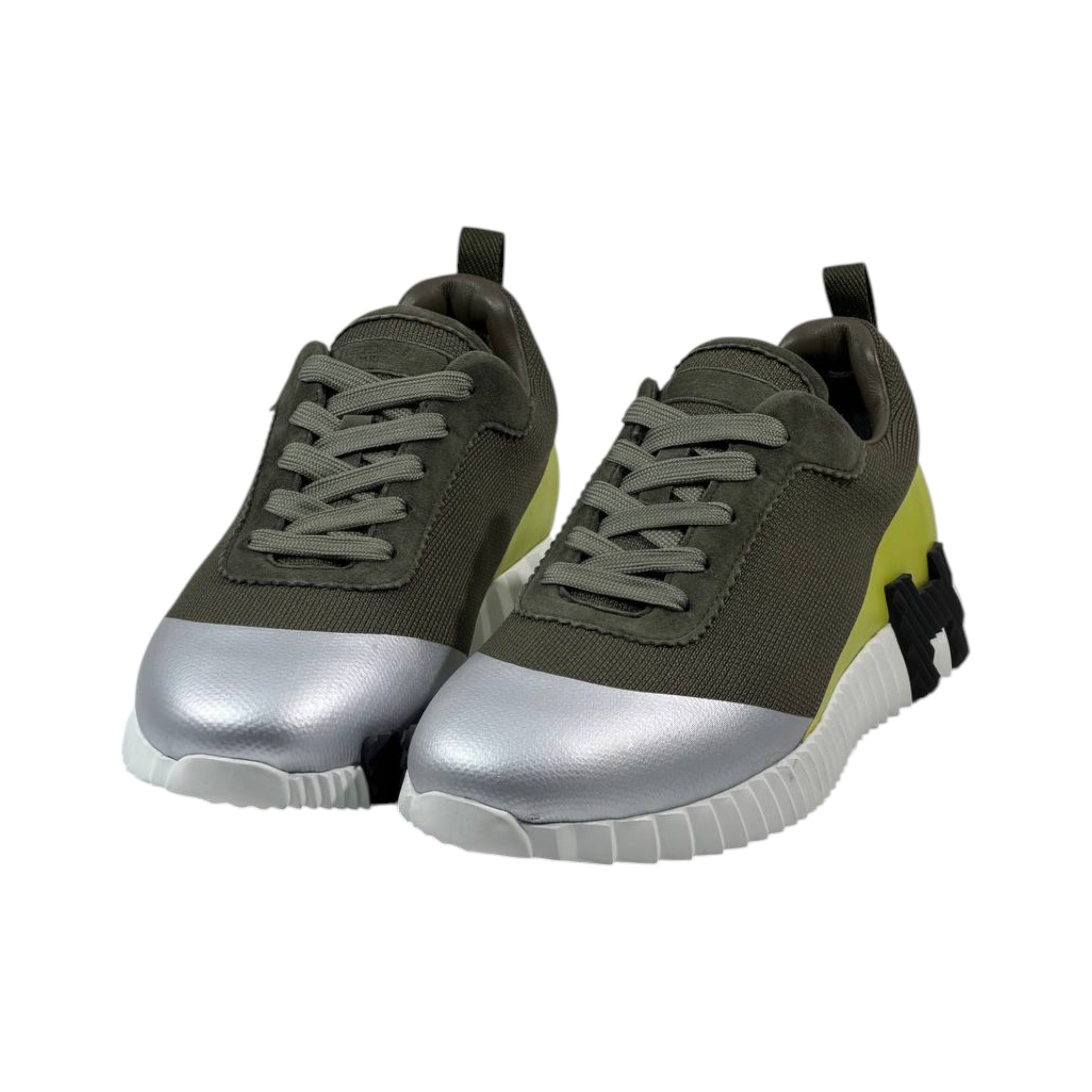 💚🩶 Hermès Futuristic Colorblock Sneakers 👟⚡