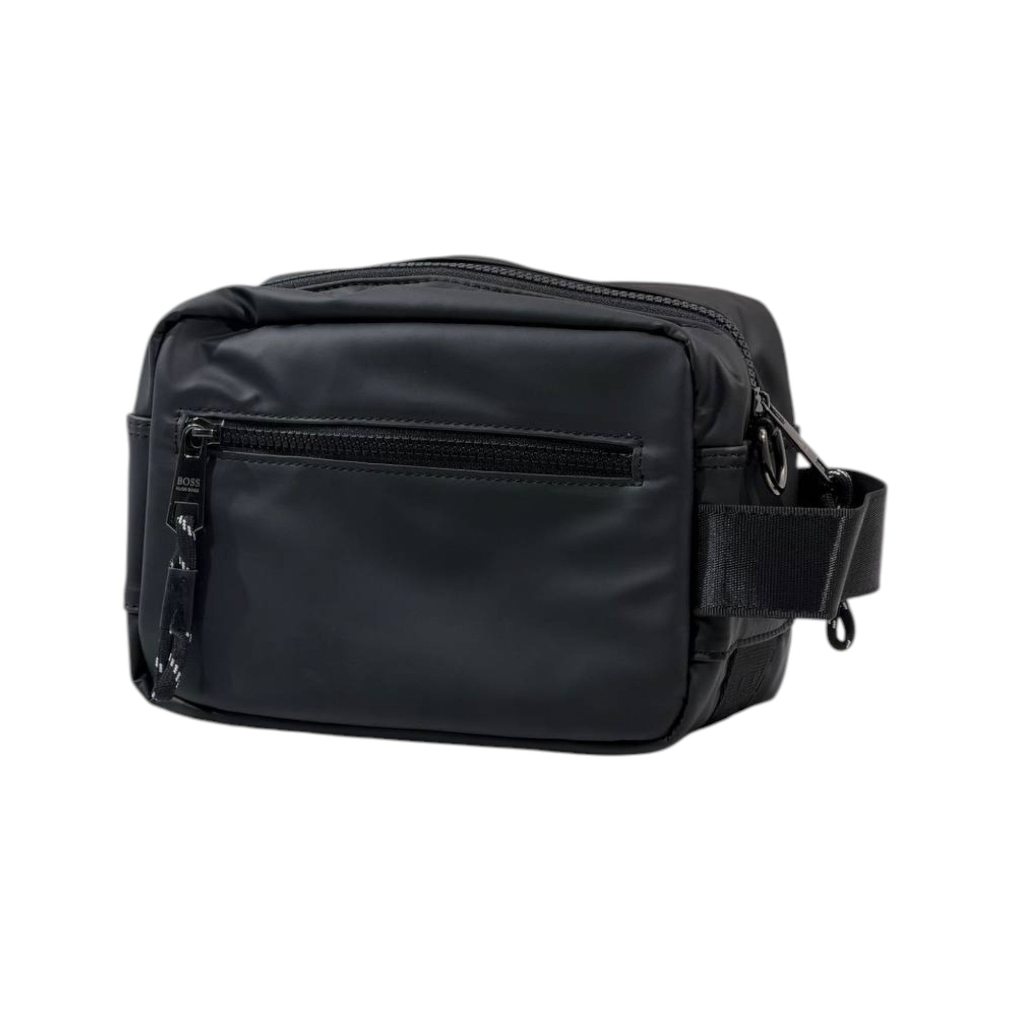 HUGO BOSS Signature Monogram Travel Pouch – Black & Red Edition 🖤🔥