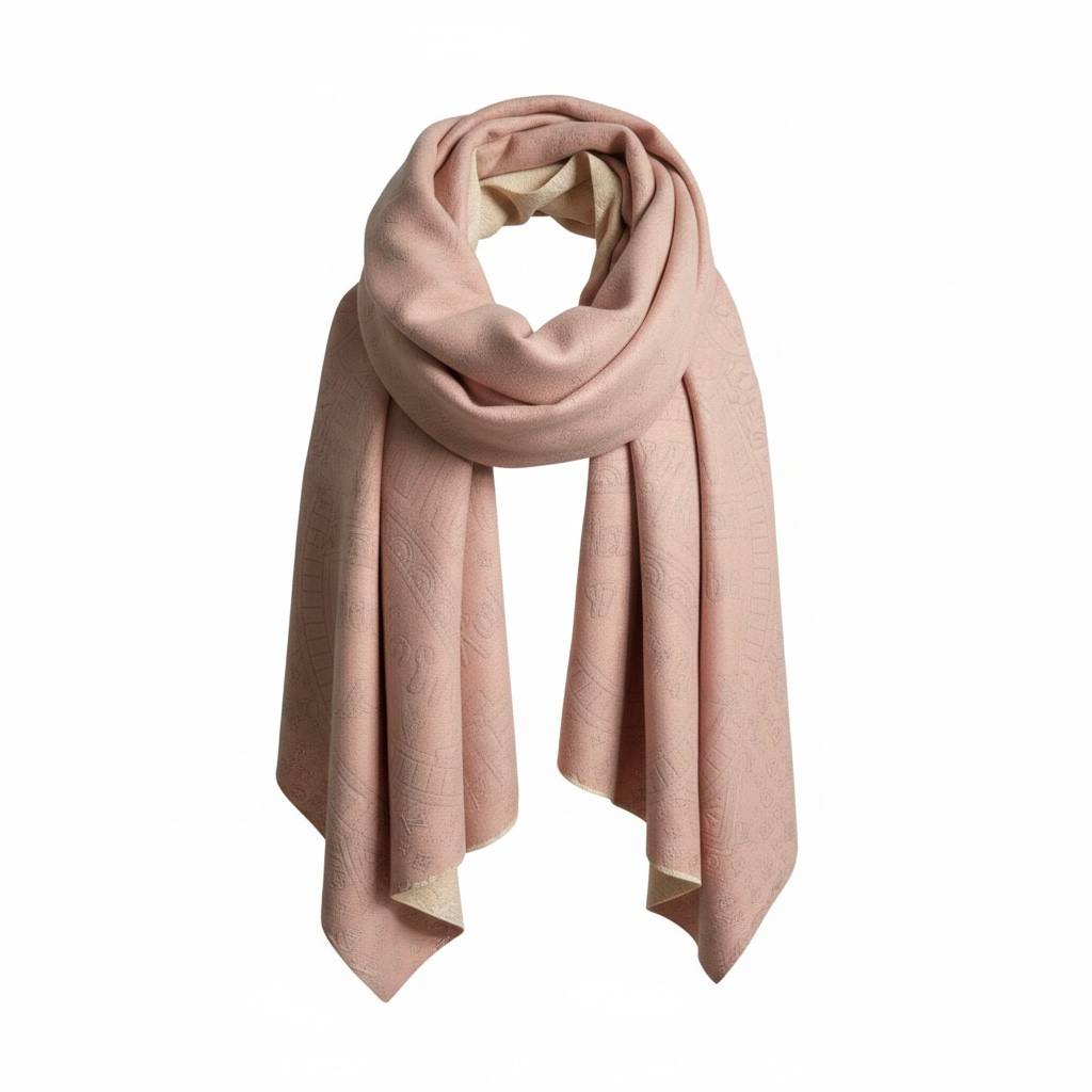 Louis Vuitton Monogram Jacquard Scarf 🌸 | Soft Pink Luxury Elegance