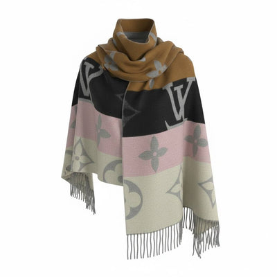 Louis Vuitton Multicolor Monogram Scarf 🧣✨ | Oversized Fringe Luxury