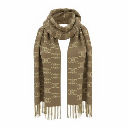 Celine Triomphe Monogram Scarf 🤎✨ | Timeless Neutral Luxury
