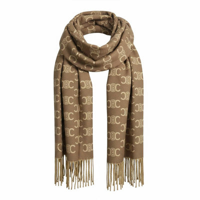 Celine Triomphe Monogram Scarf 🤎✨ | Timeless Neutral Luxury