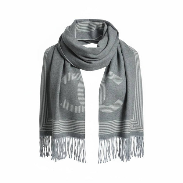 Chanel CC Logo Grey Scarf 🩶✨ | Classic Parisian Luxury