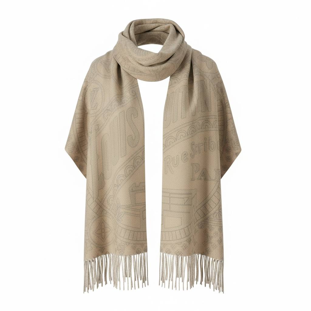 Louis Vuitton Monogram Embossed Scarf 🤎✨ | Timeless Luxury Statement