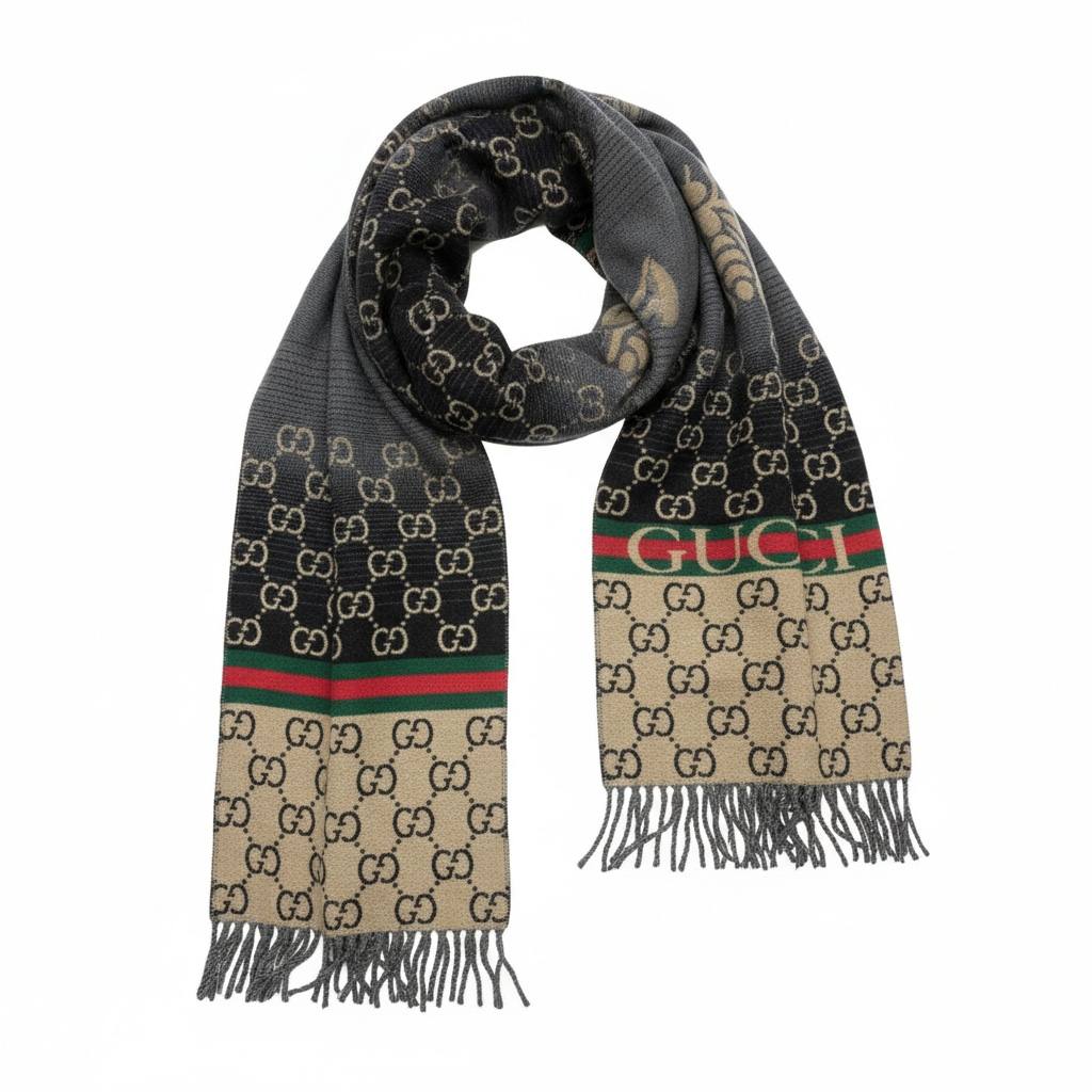 Gucci GG Monogram Scarf 🖤✨ | Iconic Web Stripe Luxury