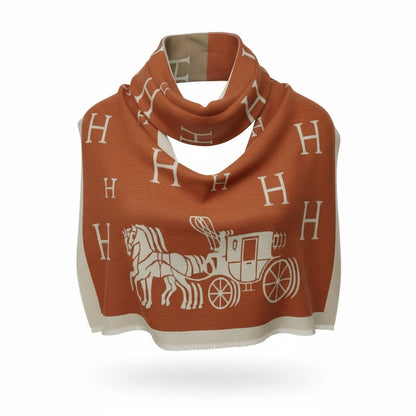 Hermès Double-Face Horse Carriage Scarf 🐎✨ | Timeless Luxury Wrap