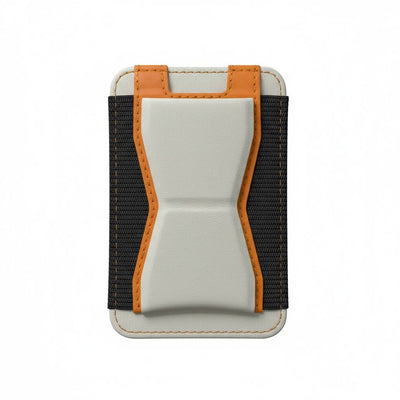 📱✨ Stick-On Phone Grip & Card Holder Stand — Slim Wallet Back Strap (Black/White/Orange) 🧡🖤