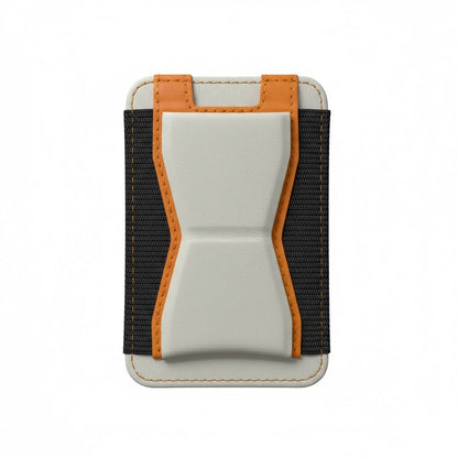 📱✨ Stick-On Phone Grip & Card Holder Stand — Slim Wallet Back Strap (Black/White/Orange) 🧡🖤