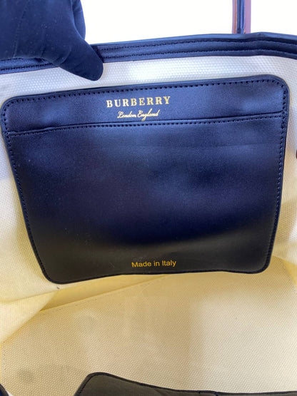 Burberry Canvas Tote Bag with Leather Accents