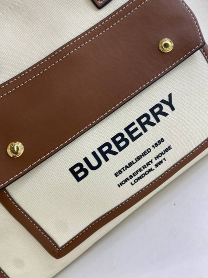 Burberry Structured Canvas Tote Bag