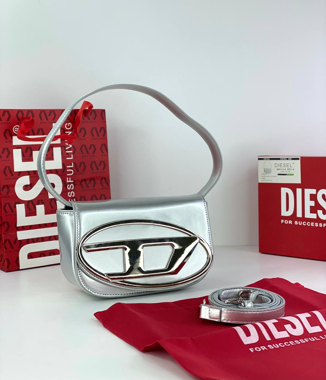 Diesel Signature Shoulder Bag with Logo Emblem