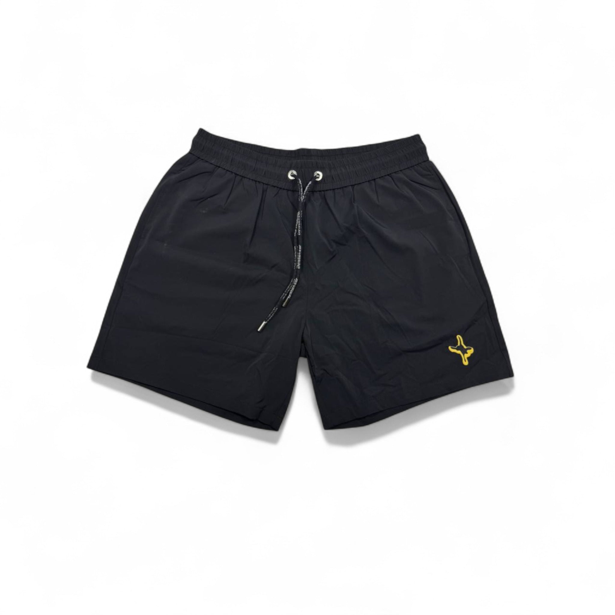 Dior Black Swim Short – Yellow Logo Embroidery 🩳✨