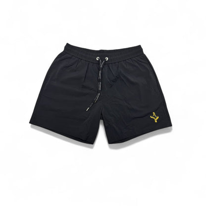 Dior Black Swim Short – Yellow Logo Embroidery 🩳✨