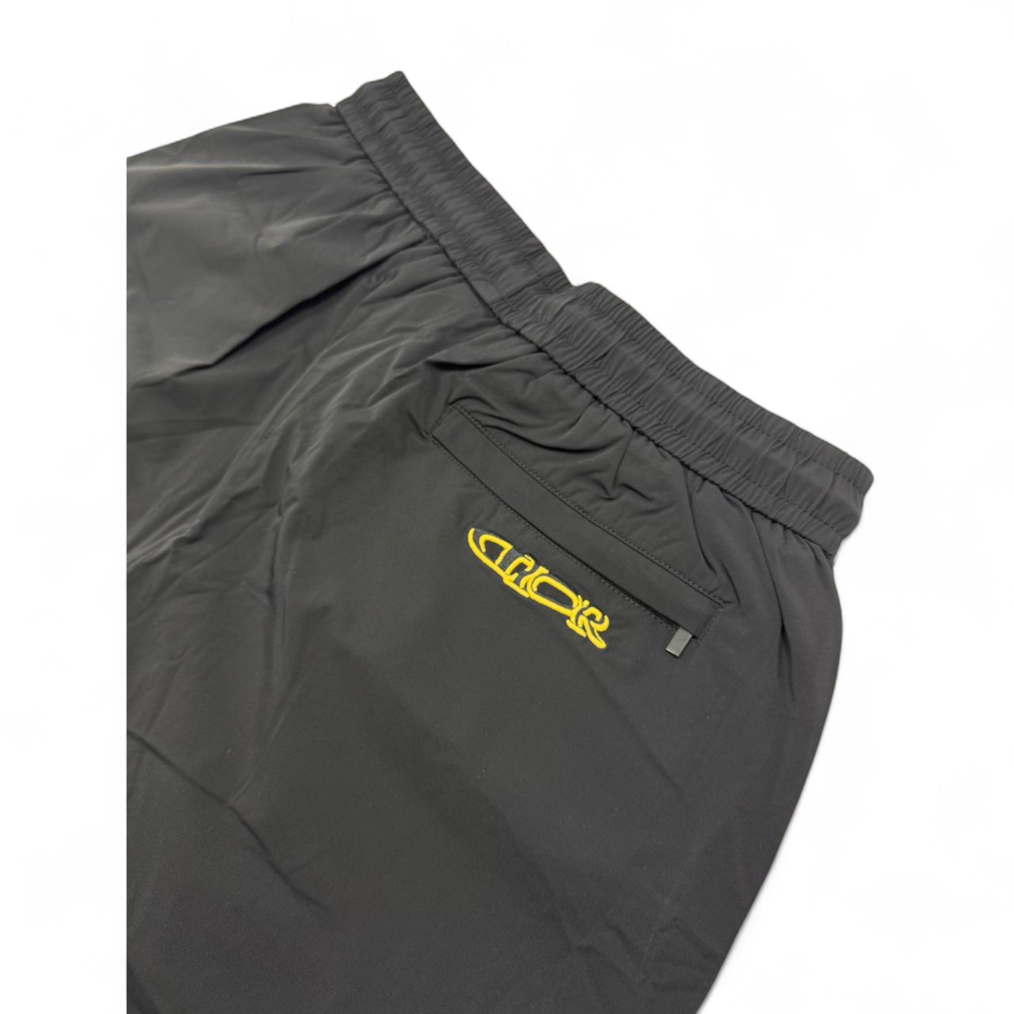 Dior Black Swim Short – Yellow Logo Embroidery 🩳✨