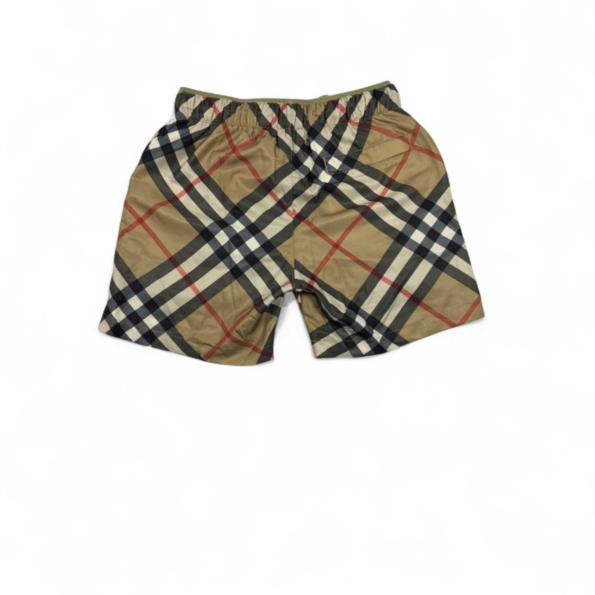 Burberry-Inspired Swim Short – Diagonal Check Beige Classic 🩳✨