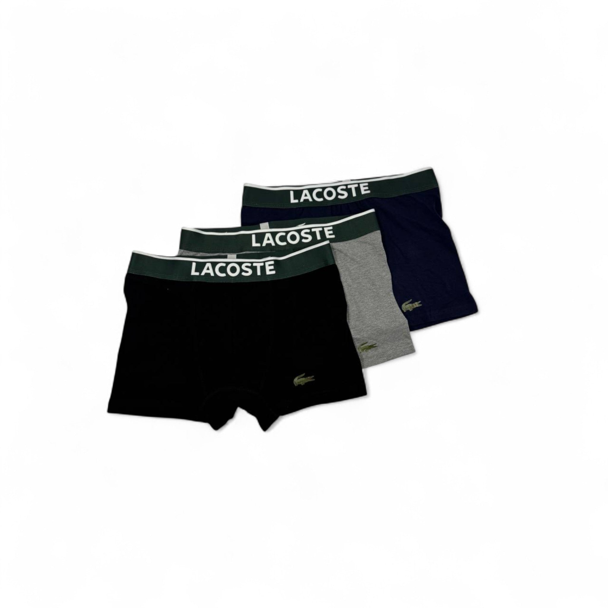 Lacoste Boxer Briefs – 3-Pack Signature Crocodile Set 🩲🟢