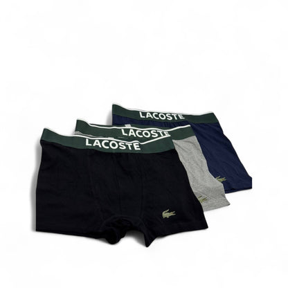 Lacoste Boxer Briefs – 3-Pack Signature Crocodile Set 🩲🟢