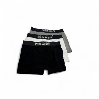 Palm Angels Boxer Briefs – 3-Pack Gothic Logo Essentials 🩲🔥