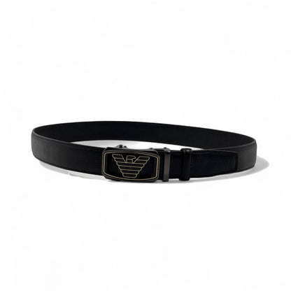 Emporio Armani Leather Belt – 120 CM Black Eagle Buckle 🦅✨