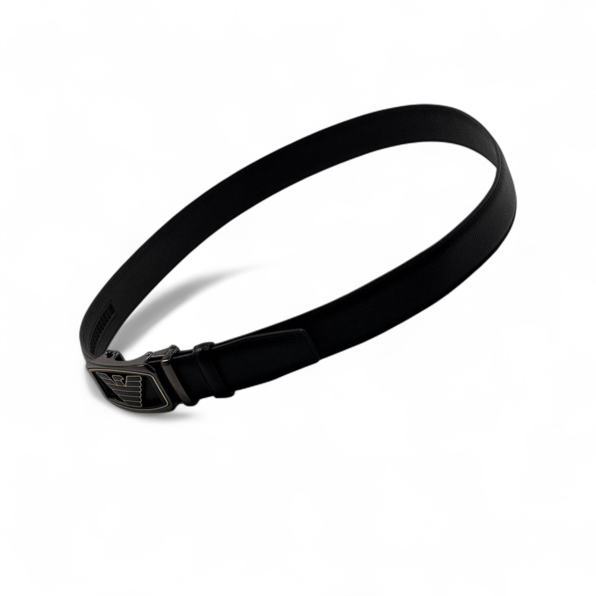 Emporio Armani Leather Belt – 120 CM Black Eagle Buckle 🦅✨