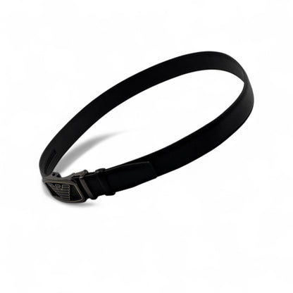 Emporio Armani Leather Belt – 120 CM Black Eagle Buckle 🦅✨