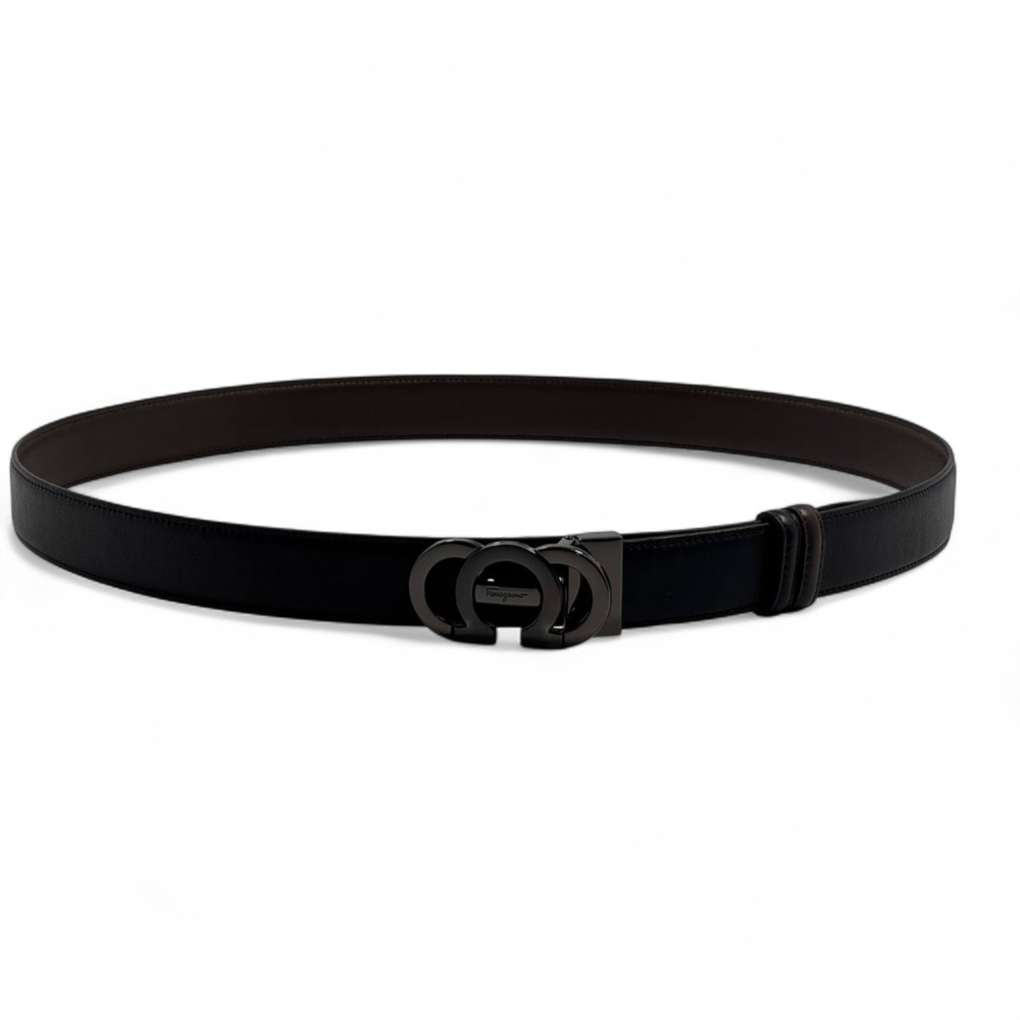 Salvador feragammo  Black Leather Belt – 130 CM | Iconic Eagle Buckle 🖤