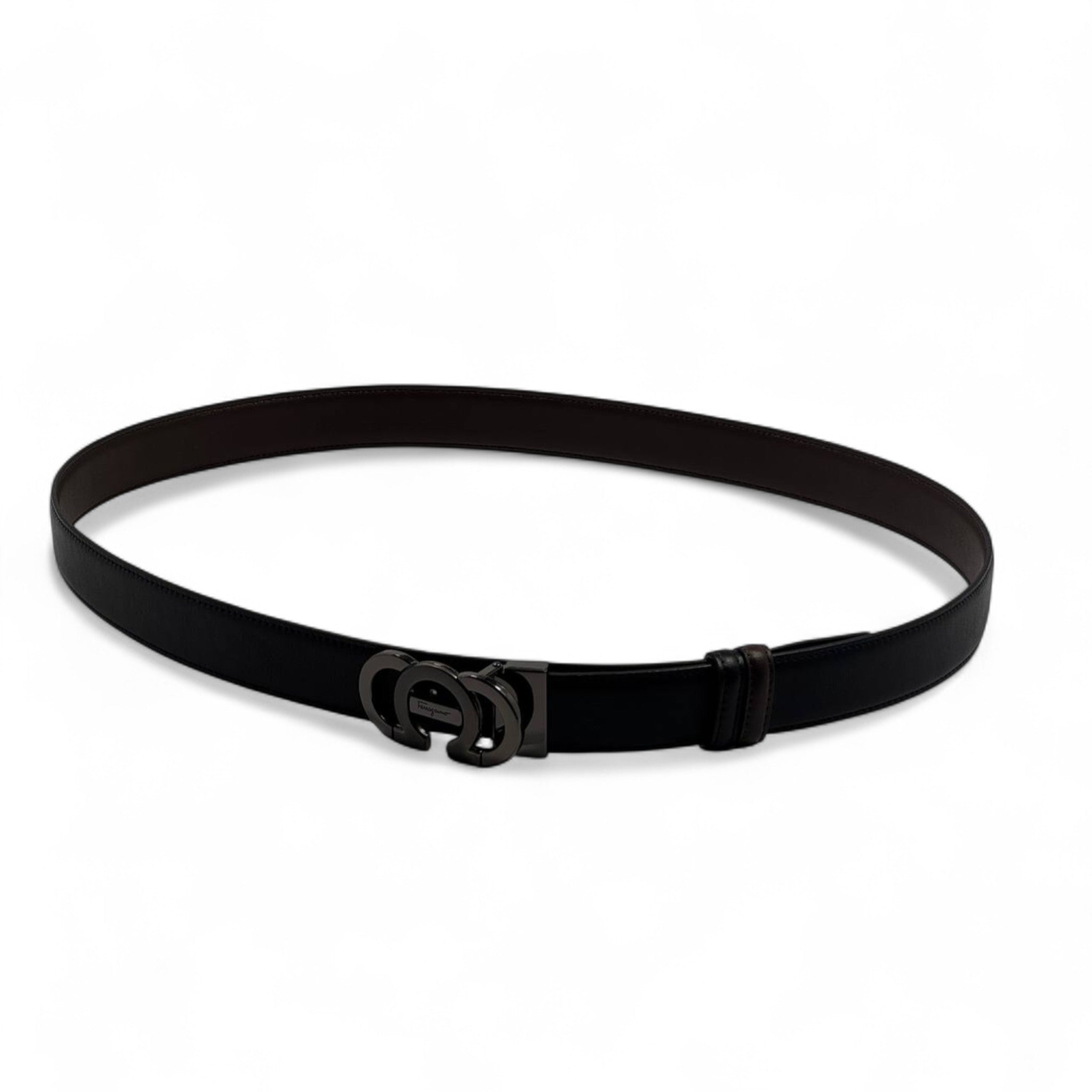 Salvador feragammo  Black Leather Belt – 130 CM | Iconic Eagle Buckle 🖤