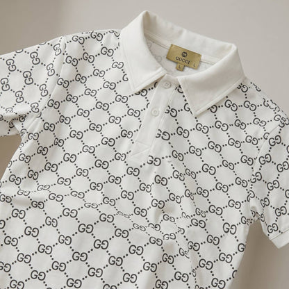 Gucci GG Monogram Polo Shirt – White Signature Edition 🤍✨