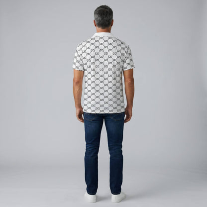 Gucci GG Monogram Polo Shirt – White Signature Edition 🤍✨