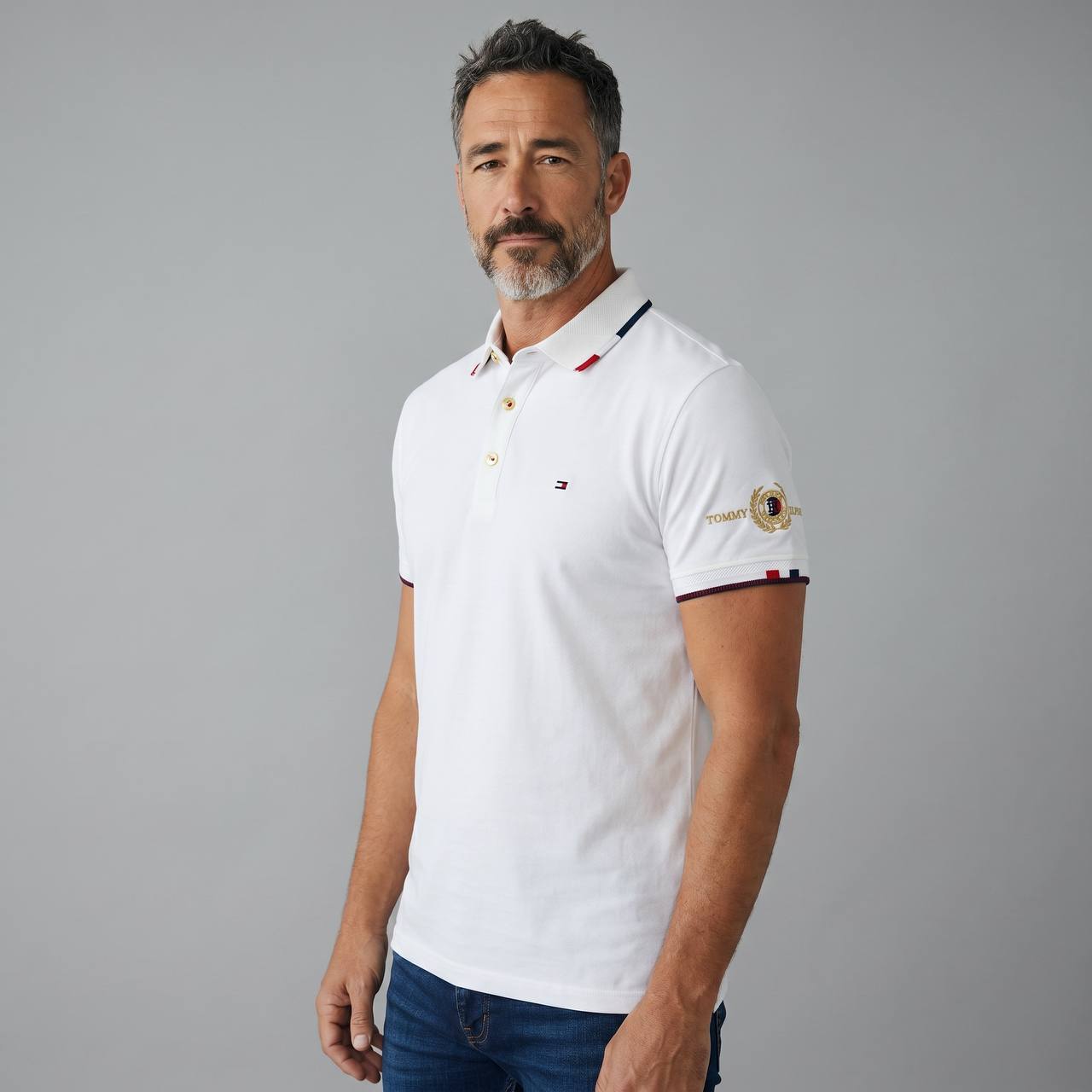 Tommy Hilfiger Signature Slim Polo – White Edition 🤍🇺🇸