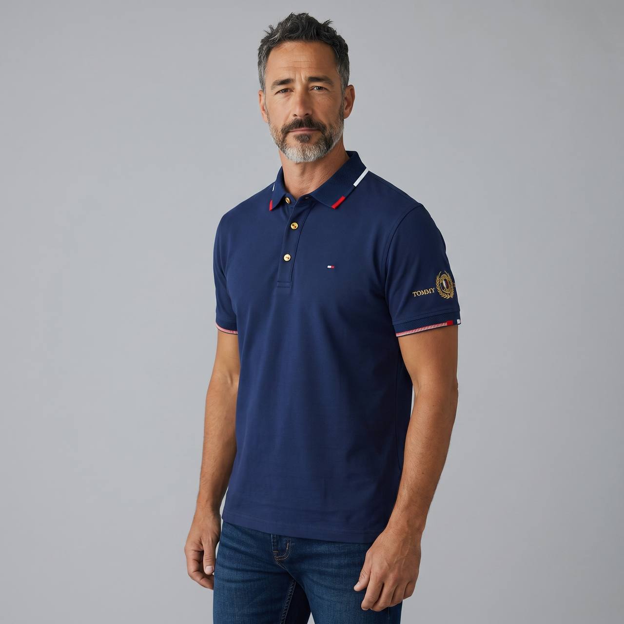Tommy Hilfiger Premium Contrast Polo – Navy Edition 🔵🇺🇸