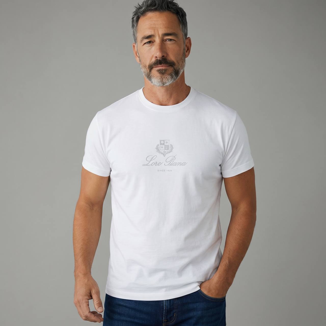 Loro Piana Signature Minimal Luxury T-Shirt – White Edition 🤍✨