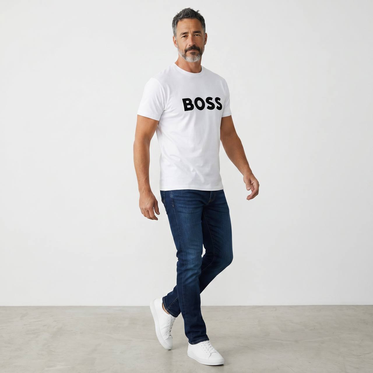 BOSS Essential Logo T-Shirt – Pure White 🤍🔥