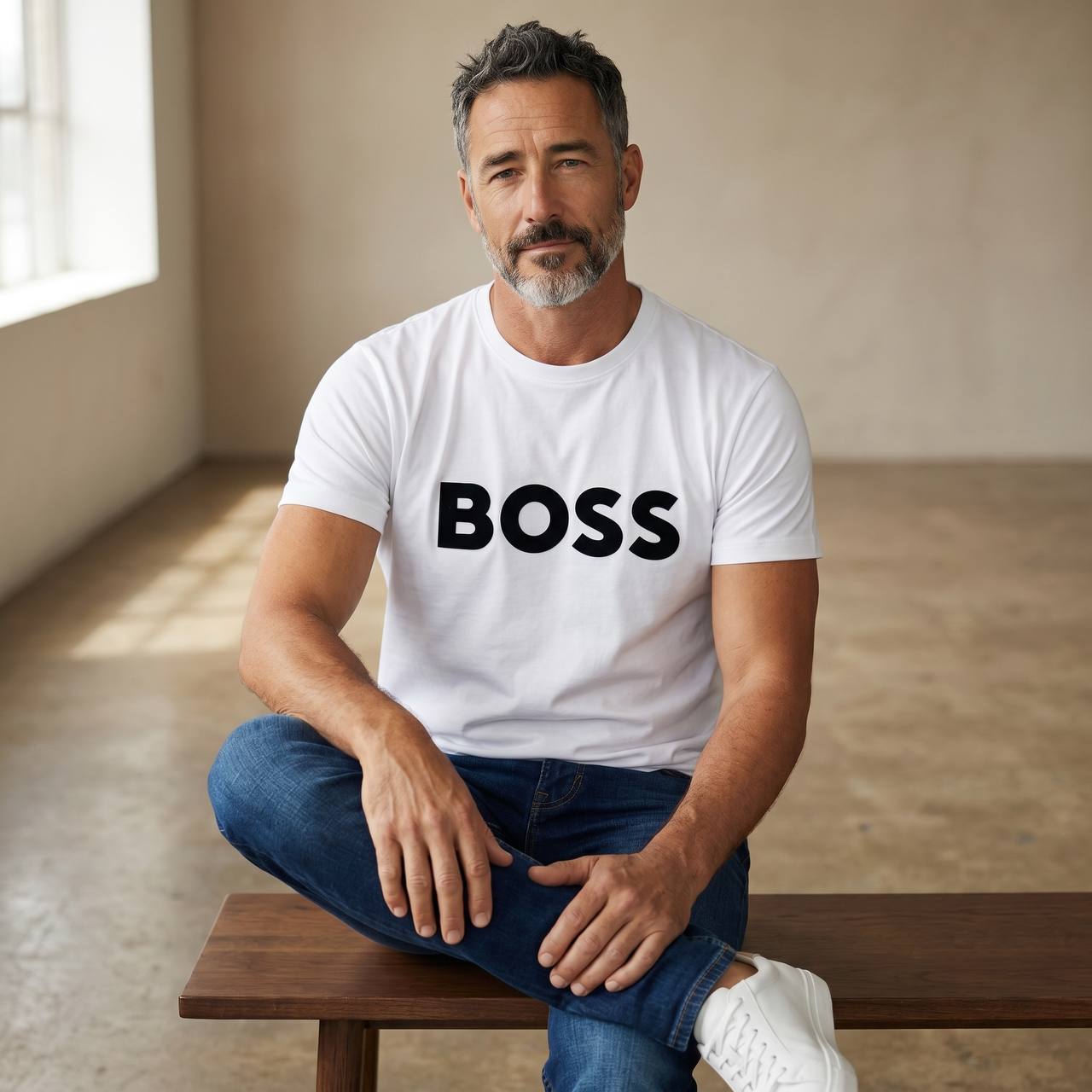BOSS Essential Logo T-Shirt – Pure White 🤍🔥