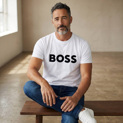 BOSS Essential Logo T-Shirt – Pure White 🤍🔥