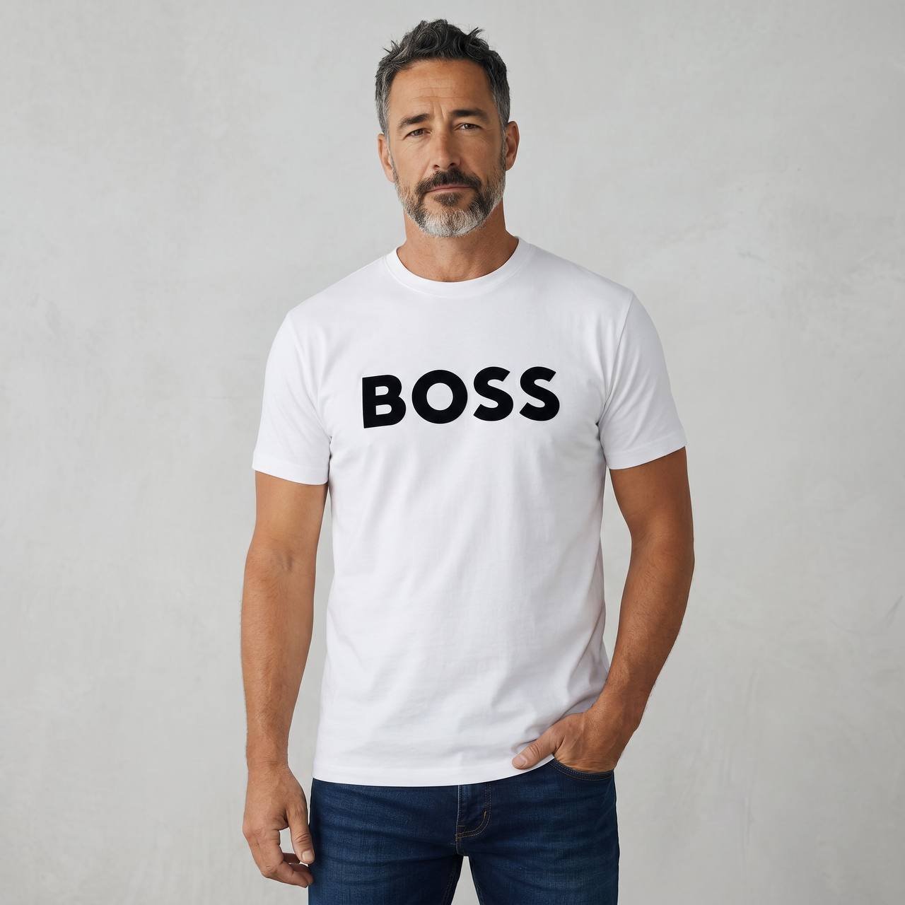 BOSS Essential Logo T-Shirt – Pure White 🤍🔥