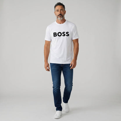 BOSS Essential Logo T-Shirt – Pure White 🤍🔥