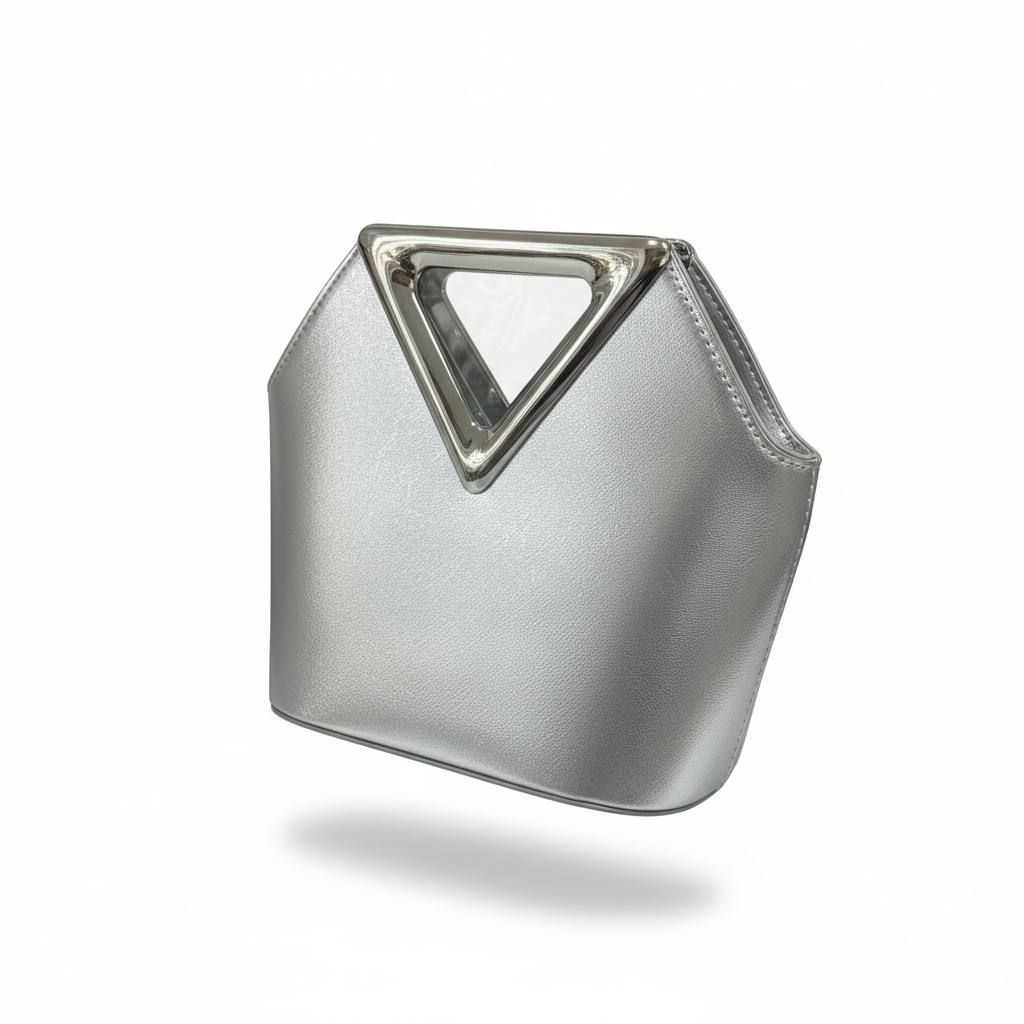 Silver Prism Crystal Handbag ✨🩶 | Geometric Rhinestone Statement Bag