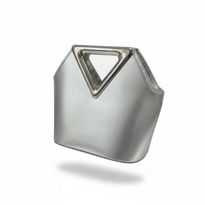 Silver Prism Crystal Handbag ✨🩶 | Geometric Rhinestone Statement Bag