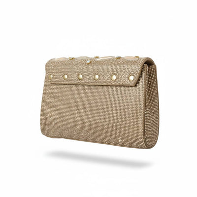 Champagne Crystal Leaf Clutch ✨🥂 | Embellished Evening Statement Bag