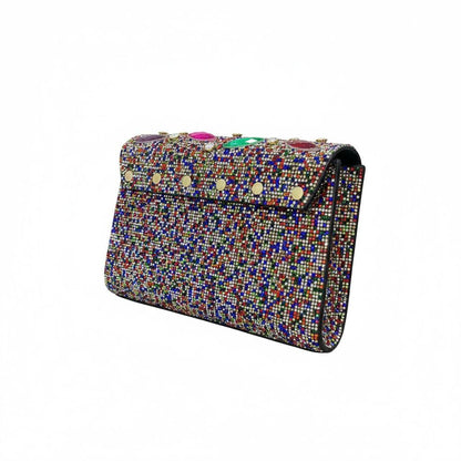 Rainbow Jewel Crystal Clutch ✨🌈 | Multicolor Embellished Statement Evening Bag